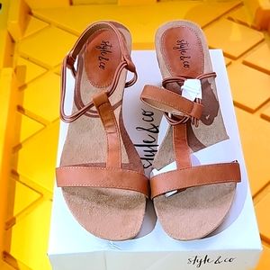 Style & Co Wedge Sandals size 7.5 color Coffee